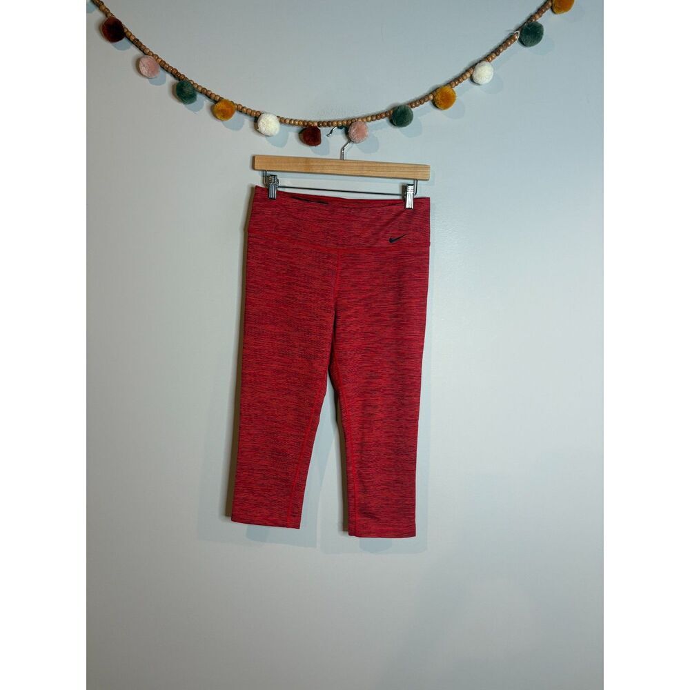 Nike Dri-Fit red space dye cropped leggings
